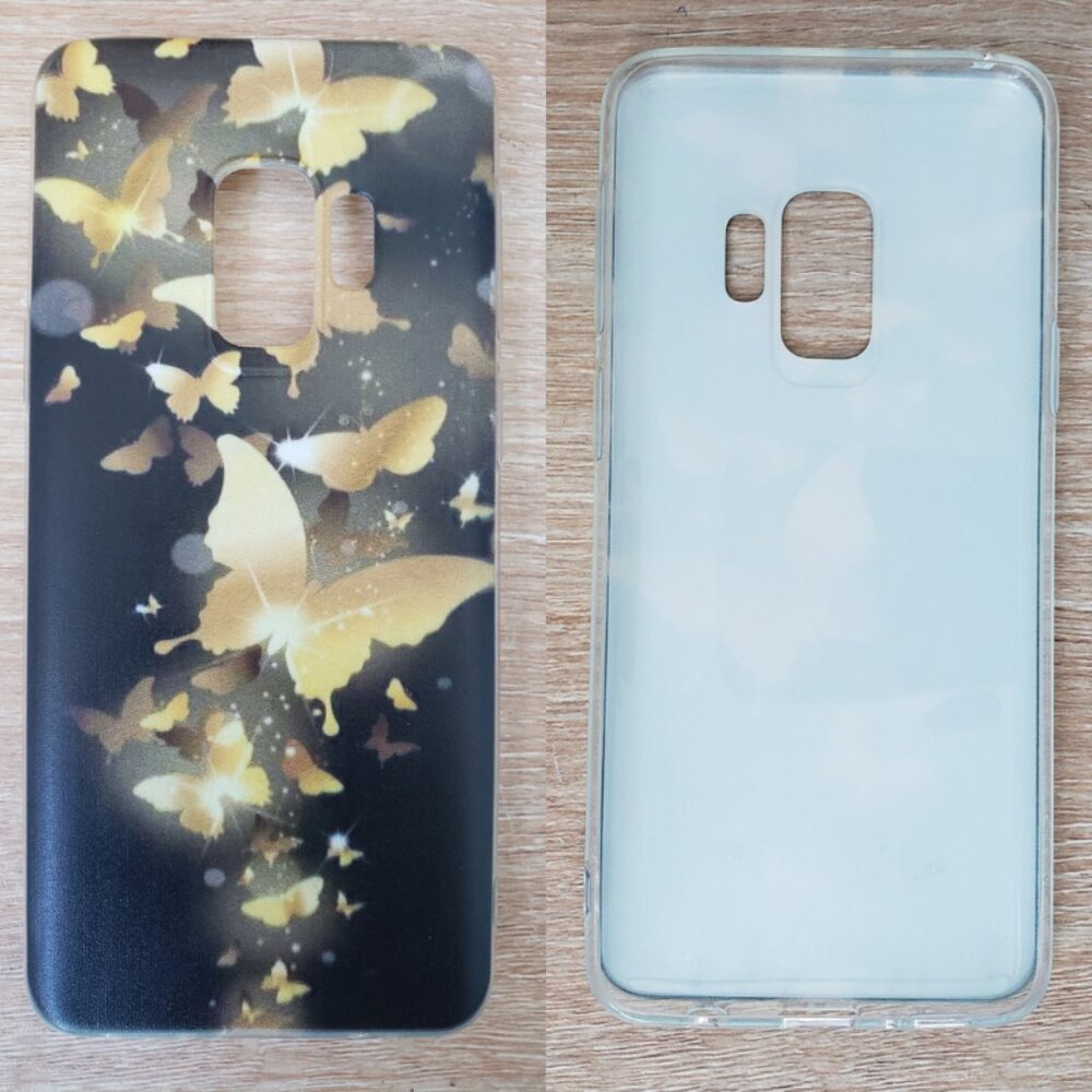 Samsung Galaxy S9 Butterfly Phone Case Gold & Black Y2K Rare Good Condition